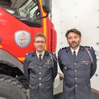 Stepane papet et jerome pelloux lieutenant et son adjoint adjudant chef pompiers ppr