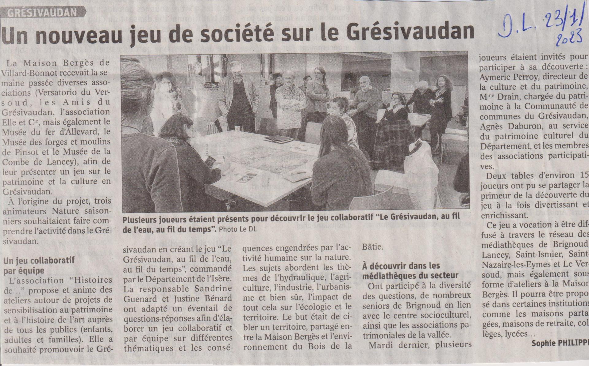 Le gresivaudan au fil de l eau au fil du temps jeu